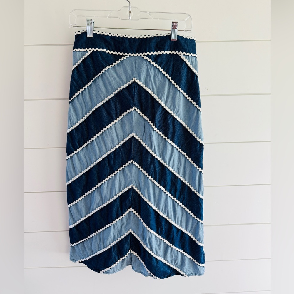 Anthropology (Letmebe) Chevron A-Line Skirt, Size Medium